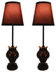 Urbanest Charlotte Mini Buffet Lamps, Burnt Gold With Chocolate Shades, Set of 2
