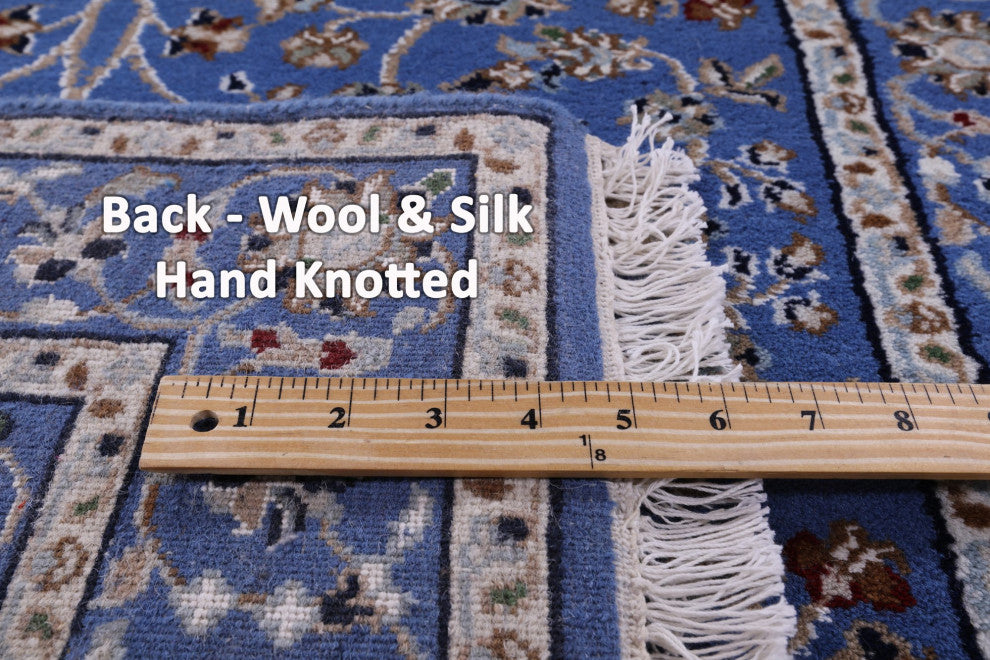 2' 9" X 15' 8" Runner Persian Nain Handmade Wool and Silk Rug Q11635
