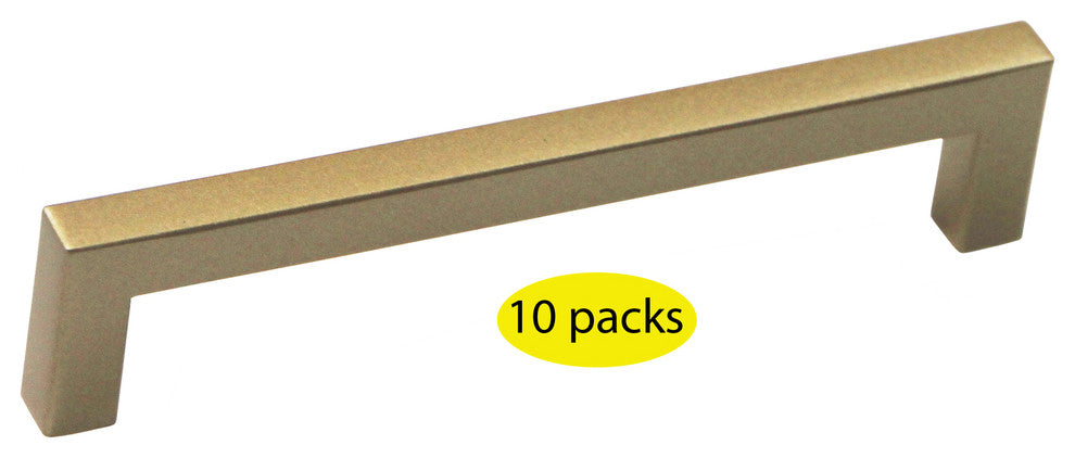 5.5" Shaker Style Stainless Steel Door Pulls in Apple Gold--10 packs