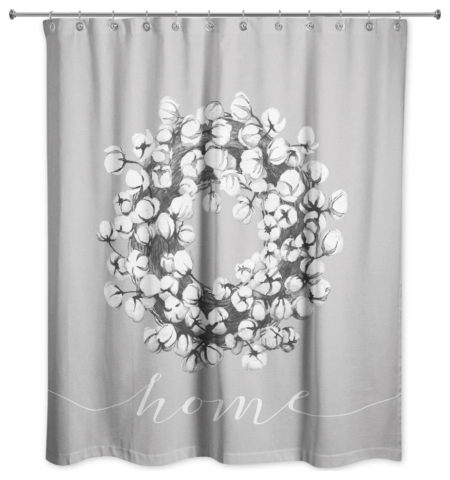 Gray Cotton Home 71x74 Shower Curtain