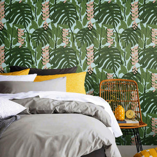 Finlayson Bunaken Peel And Stick Wallpaper, Green/Blue