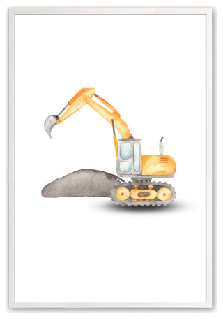 Opaque White 12" x 16" Construction Vehicles, Set of 3