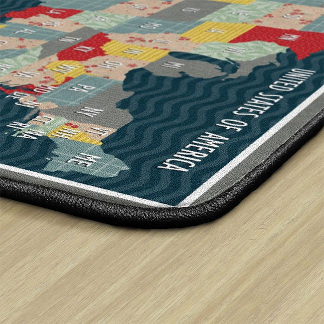 Flagship Carpets VA1815-44FS 7'6"X12' United States Collage Educational Rug