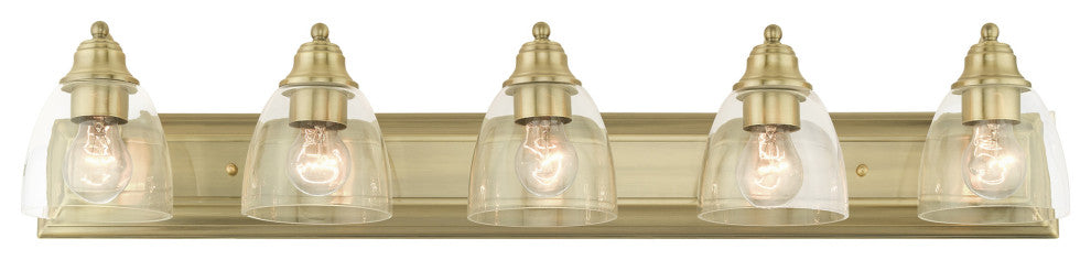 Antique Brass Transitional, Colonial, Vanity Sconce