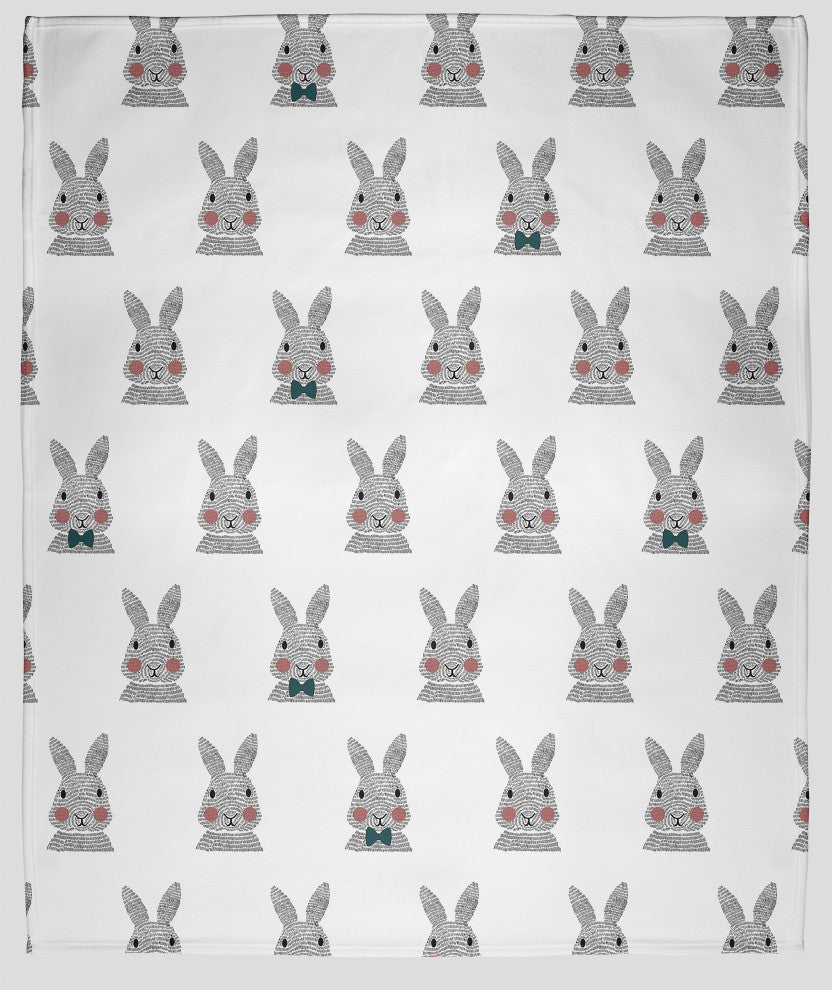 Easter Bunny Fluffle Throw Blanket, Ocean Abyss Green, 60"x80"