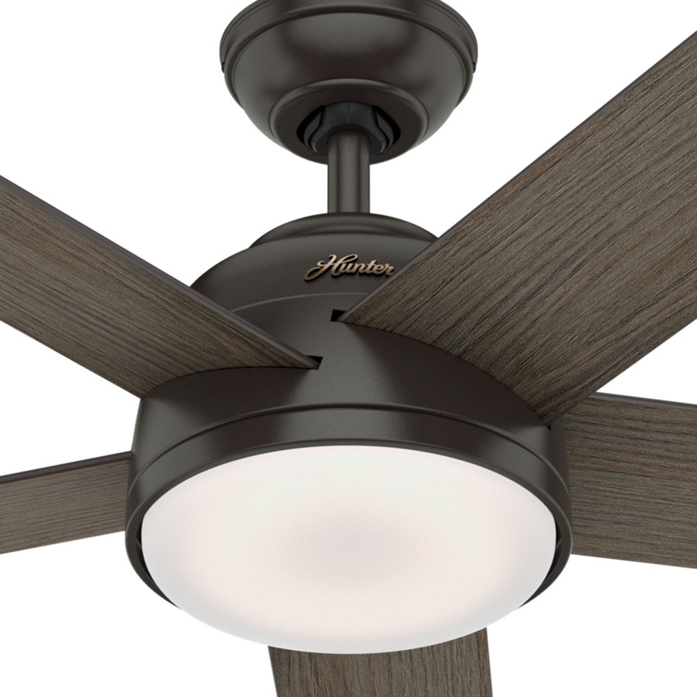 Hunter Wifi 60" Romulus Noble Bronze Ceiling Fan, LED Light and Remote Control