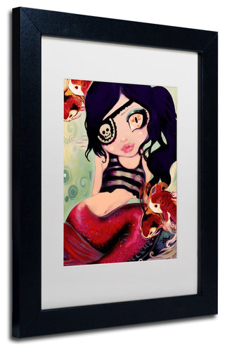 Natasha Wescoat 'Mermaid Pirate' Art, Black Frame, White Mat, 11x14