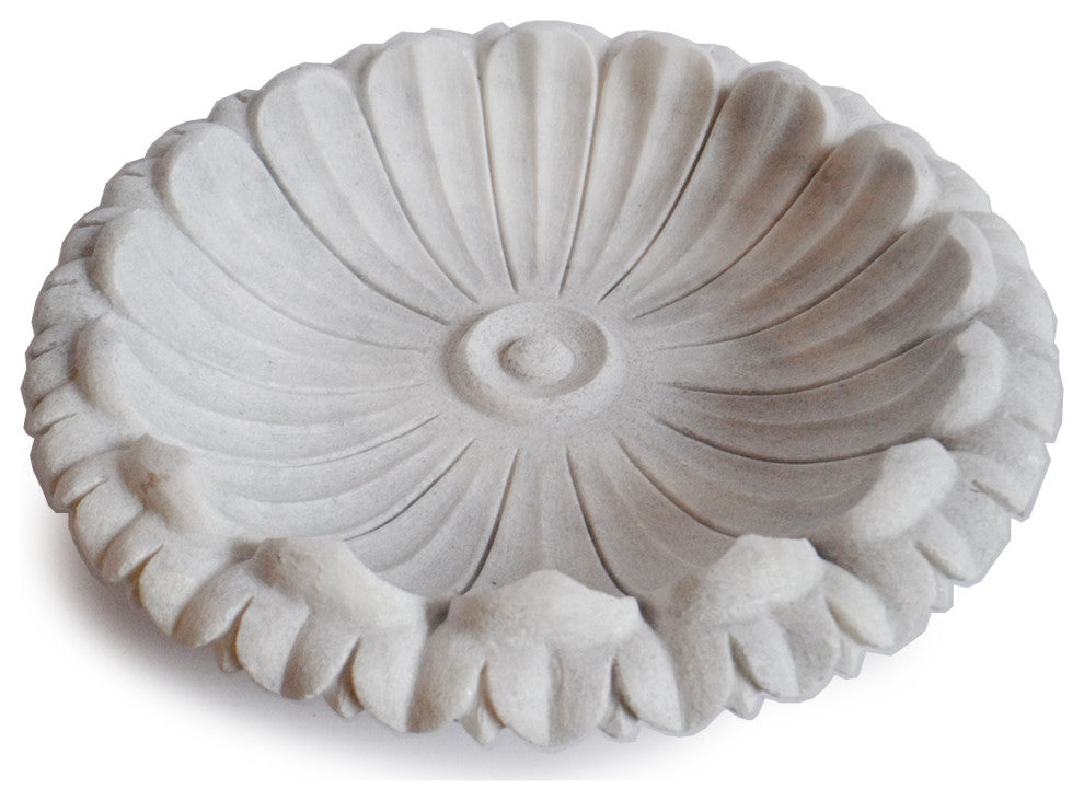 White Marble Lotus Bowl