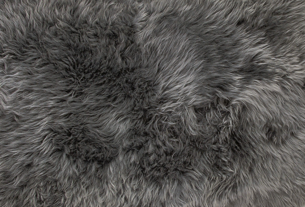 Natural 100% New Zealand Sheepskin Double, 2'x6', Grey