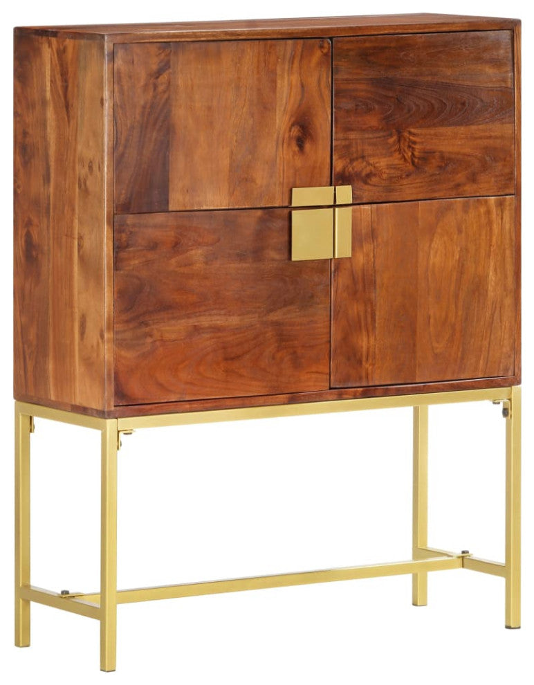 vidaXL Highboard Freestanding Storage Cabinet Accent Cabinet Solid Acacia Wood
