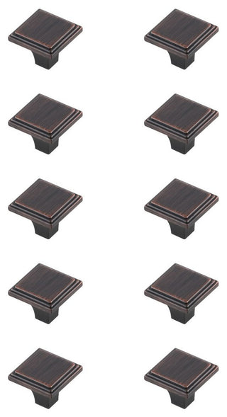 KB2012-ORB-10PK Wilow 1" Square Knob Multipack, Set of 10, Oil-Rubbed Bronze