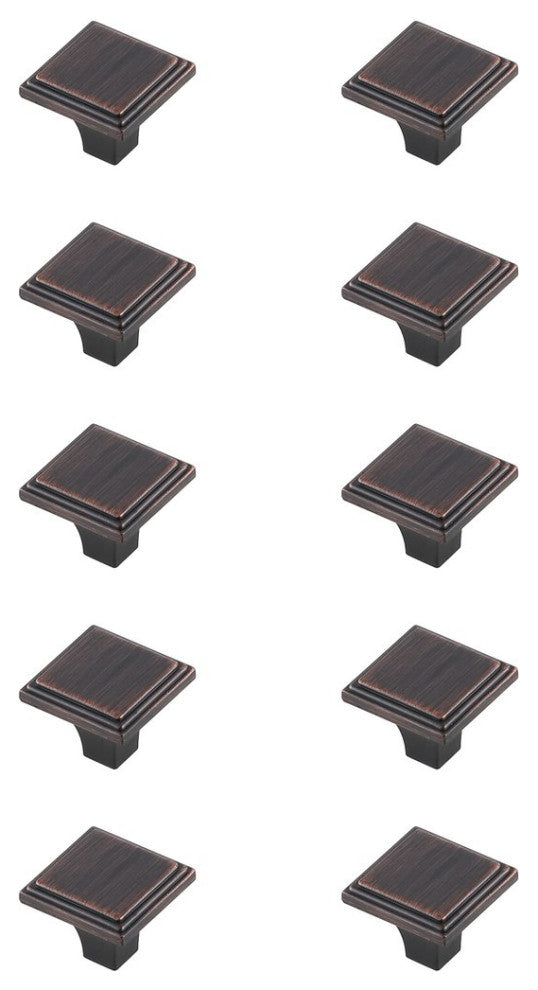 KB2012-ORB-10PK Wilow 1" Square Knob Multipack, Set of 10, Oil-Rubbed Bronze
