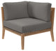 Clearwater Outdoor Patio Teak Wood 5-Piece Sectional Sofa, Gray Graphite
