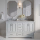 Ariel Stafford 60" Double Sink Bathroom Vanity Base, Gray
