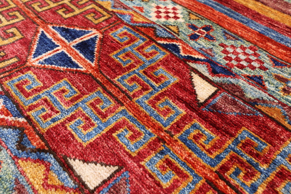 4' 11" X 6' 5" Handmade Khorjin Super Kazak Wool Rug Q5456