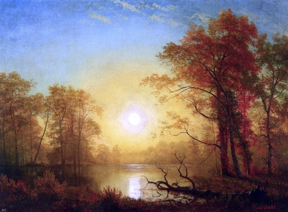 Albert Bierstadt Sunrise, 21"x28" Wall Decal Print