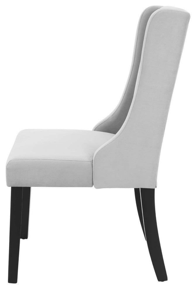 Side Dining Chair, Set of 2, Velvet, Gray, Modern, Cafe Bistro Restaurant