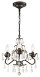 Crystorama 4534-EB-CL-S, 3-Light Mini Chandelier, English Bronze