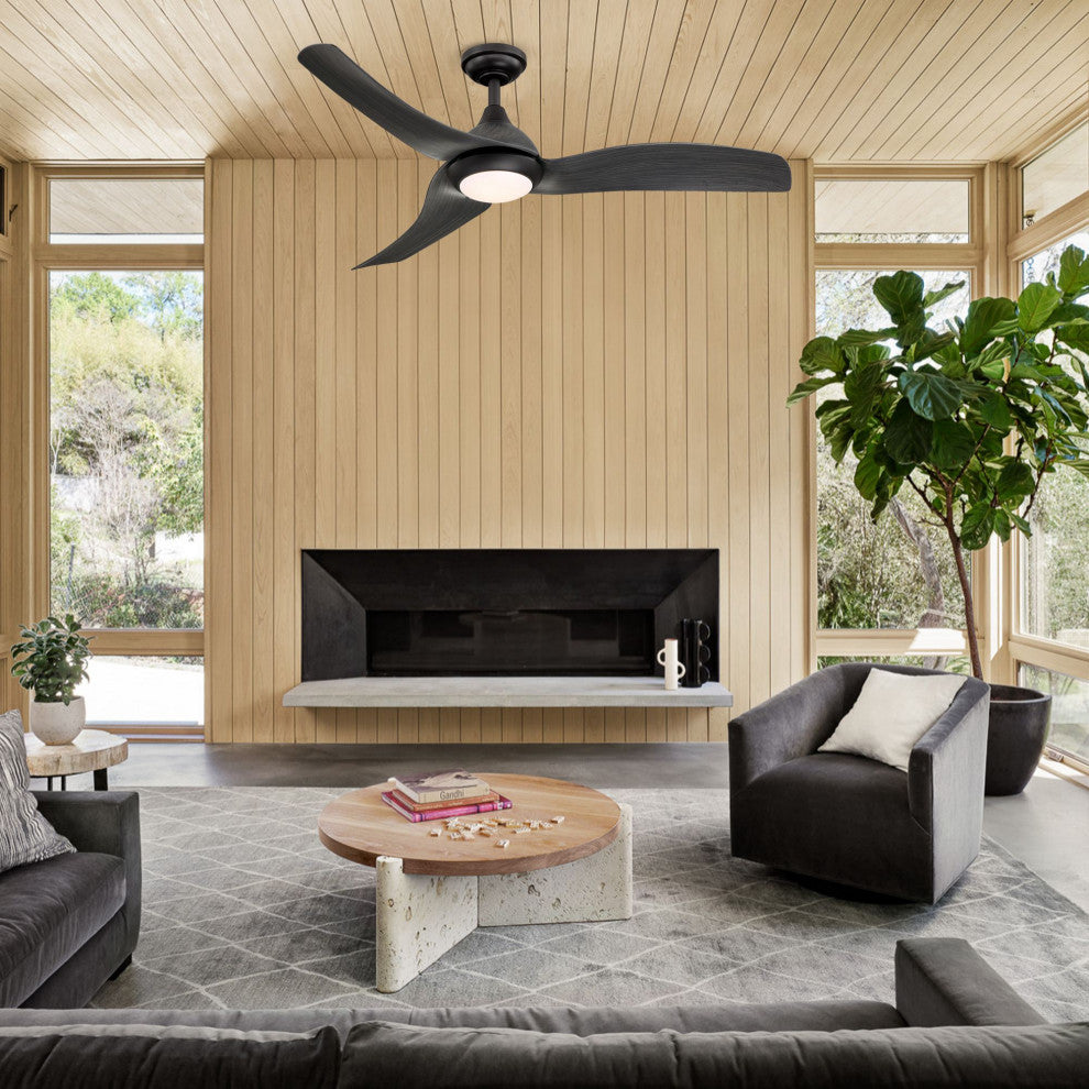 52 in Modern LED Ceiling Fan in Dark Bronze