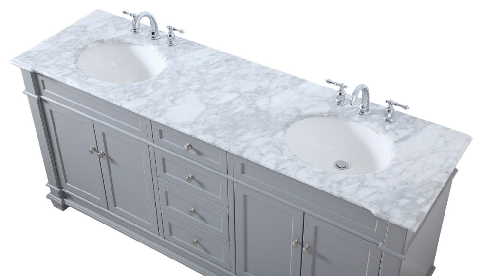 Home Living 72" Double Bathroom Vanity Set, Gray