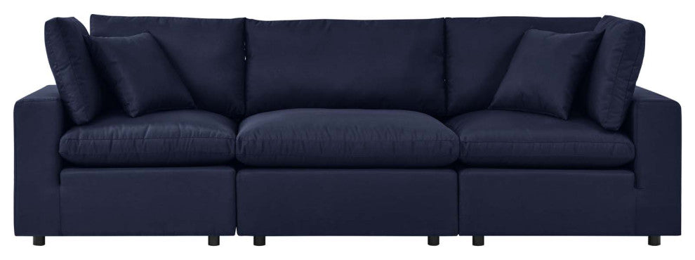 Modular Lounge Deep Sofa, Blue Navy, Modern, Outdoor Patio Bistro Hospitality