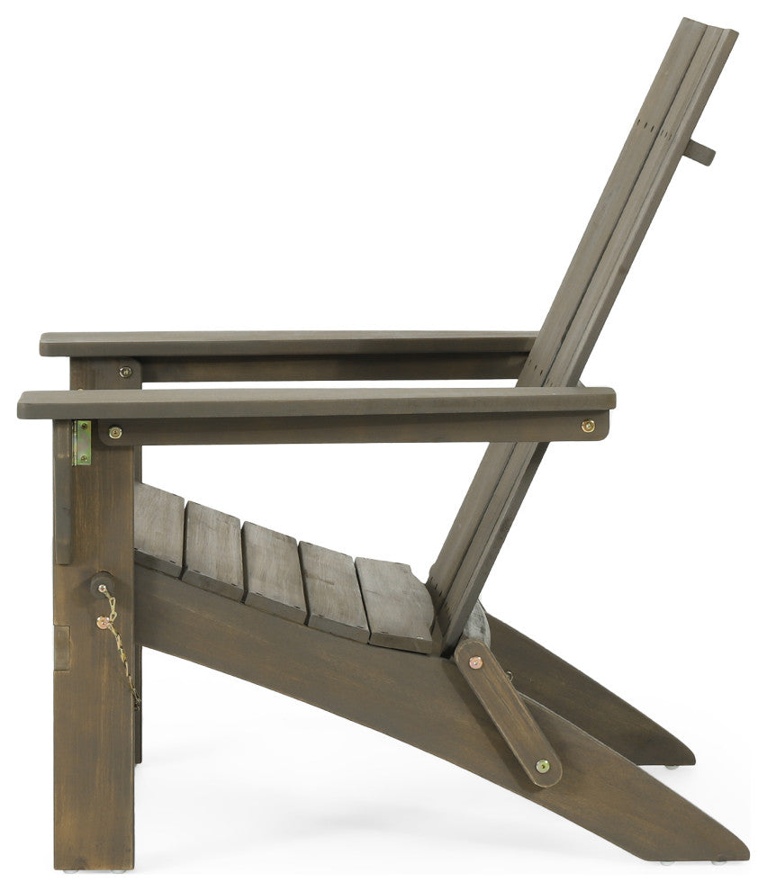 Gurekam Outdoor Foldable Adirondack Chairs, Set of 2, Gray