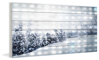"Snowing" Painting Print on White Wood