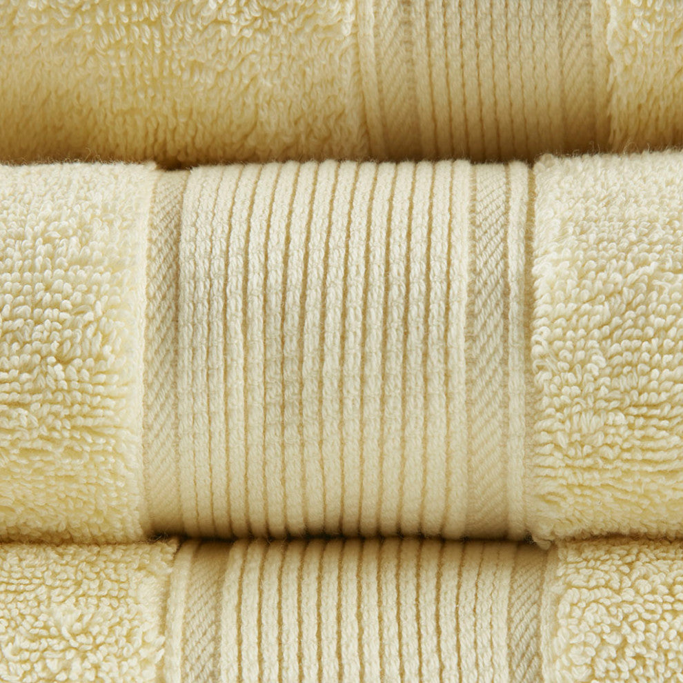 Madison Park Signature 800GSM Antibacterial 8-Piece Bathroom Towel Set, Yellow