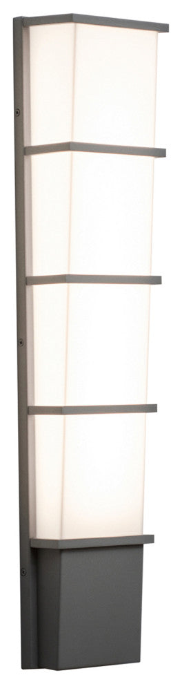 Lasalle LED Outdoor Sconce, 28", Textured Gray