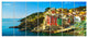 Riomaggiore Village Rocky Beach, Seascape Canvas Art Print, 83"x32", 7 Panels