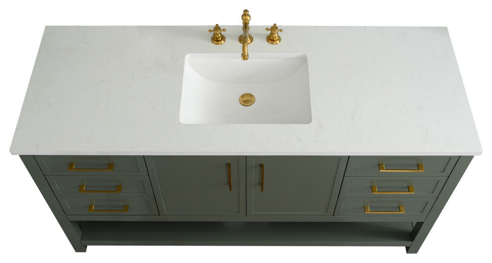 Arlo 60" Bathroom Vanity, Vintage Green