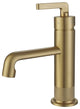 Deck Mounted Single Lever Handle Low-Arc Bathroom Vessel Faucet, Brushed Gold