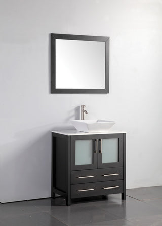 Vanity Art Vanity Set With Vessel Sink, Espresso, 30", Standard Mirror