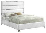 Zuma Velvet Upholstered Bed, White, King