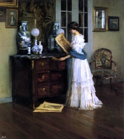 Susan Watkins Woman in a French Interior, 20"x25" Wall Decal