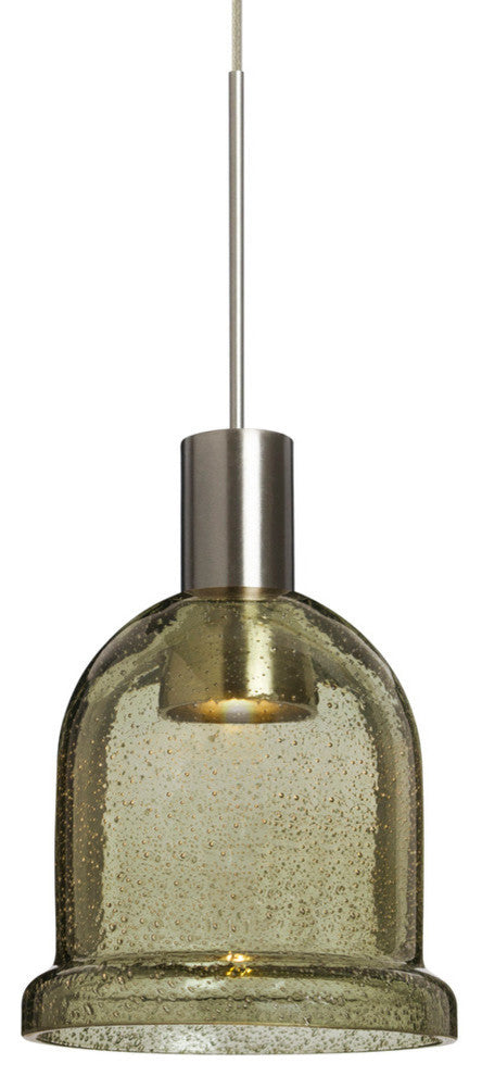 Kiba 1 Light Pendant Lighting, Satin Nickel, LED