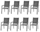 Costway Set of 8 Patio Dining Chair Stackable Padded Armrest No Assembly