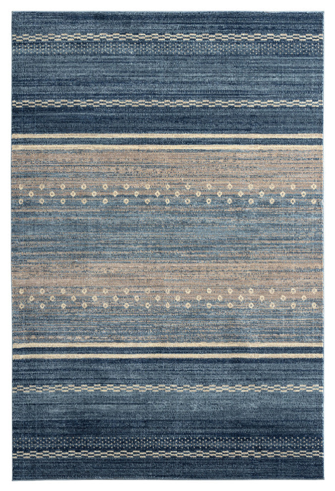 Abani Rugs Mesa MES210A Southwestern Blue Striped Area Rug