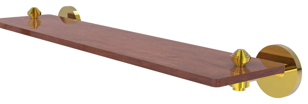 South Beach 22" Solid Wood Shelf, Polished Brass