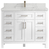 Cambridge 42 Single Sink Bath Vanity in White 2" Calacatta Nuvo