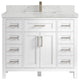 Cambridge 42 Single Sink Bath Vanity in White 2" Calacatta Nuvo