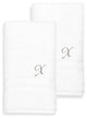 Denzi Hand Towels With Monogrammed Letter, Set of 2, X