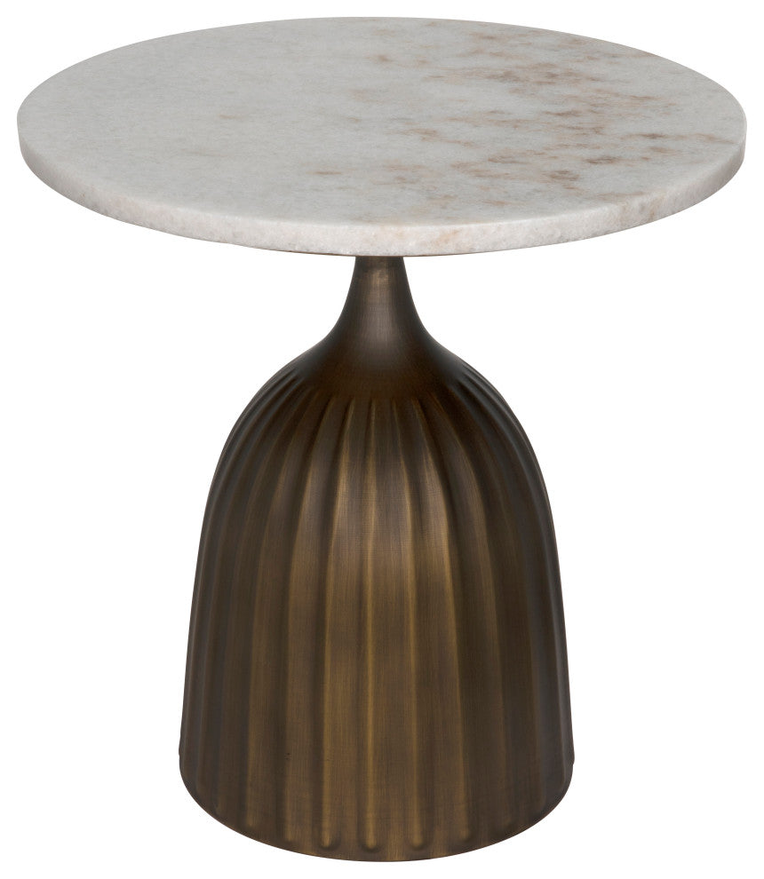 Samuel Side Table, Aged Brass
