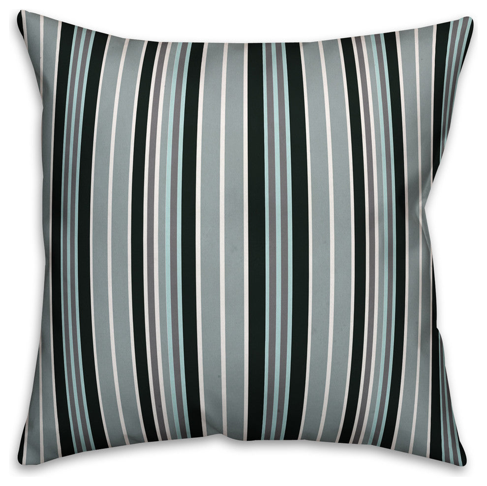 Blue Stripes Throw Pillow Cover, 18"x18"