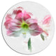 Pink Lily Flowers On White Sketch, Floral Round Wall Art, 36"