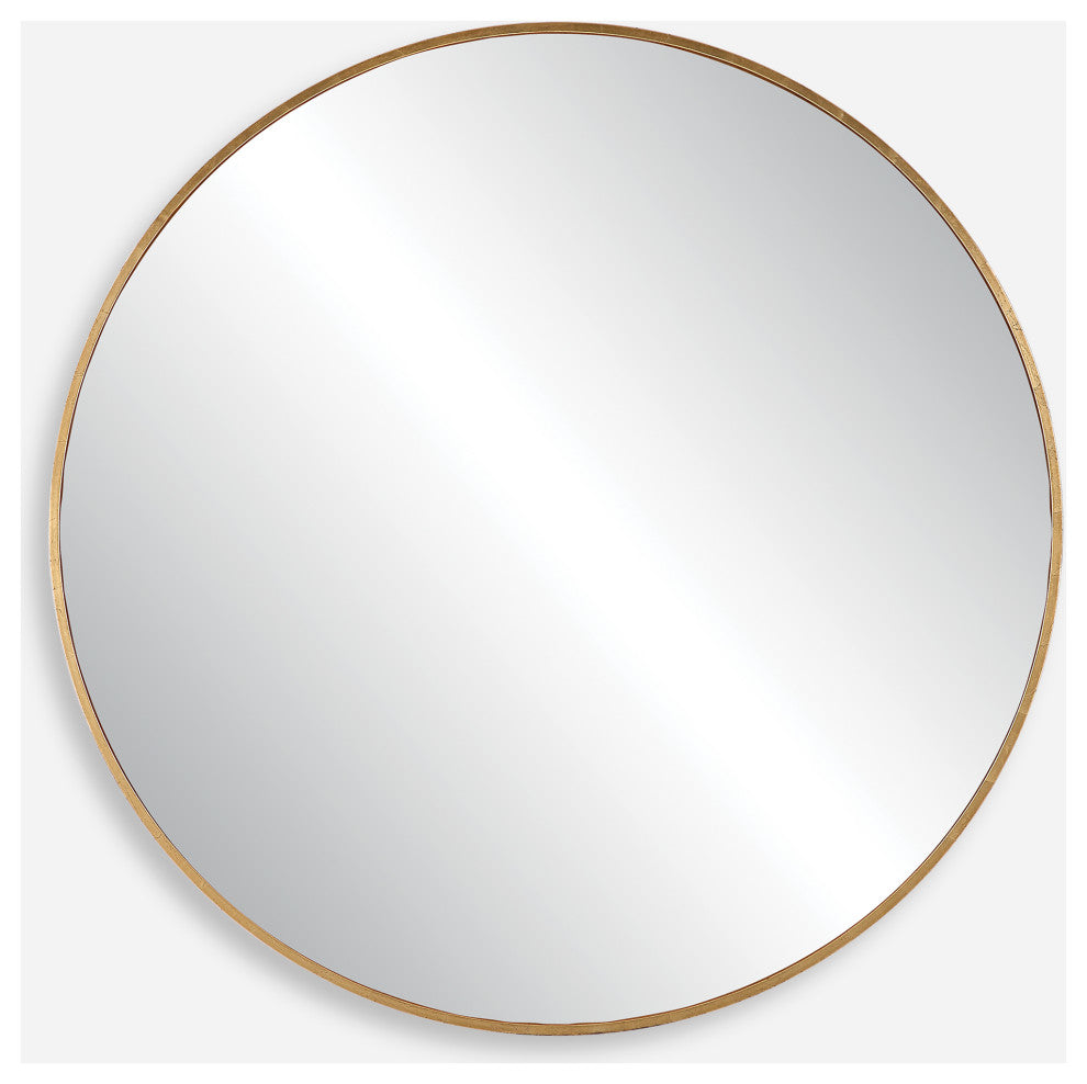 Junius Large Round Mirror, Gold