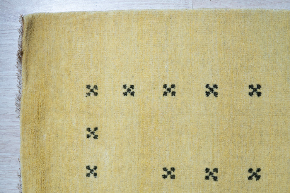 Handmade Wool Yellow Transitional Solid Lori Baft Rug, 10' X 14'