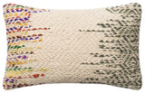Loloi Woven Wool & Cotton Multi-Colored Throw Pillow, 13"x21", Polyester/Polyfil