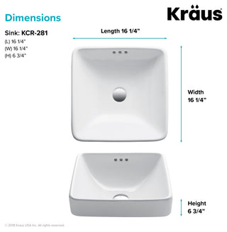 Elavo Square Ceramic Semi-Recessed White Bathroom Sink, Pack of 2