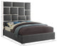 Milan Faux Leather Bed, Gray, King